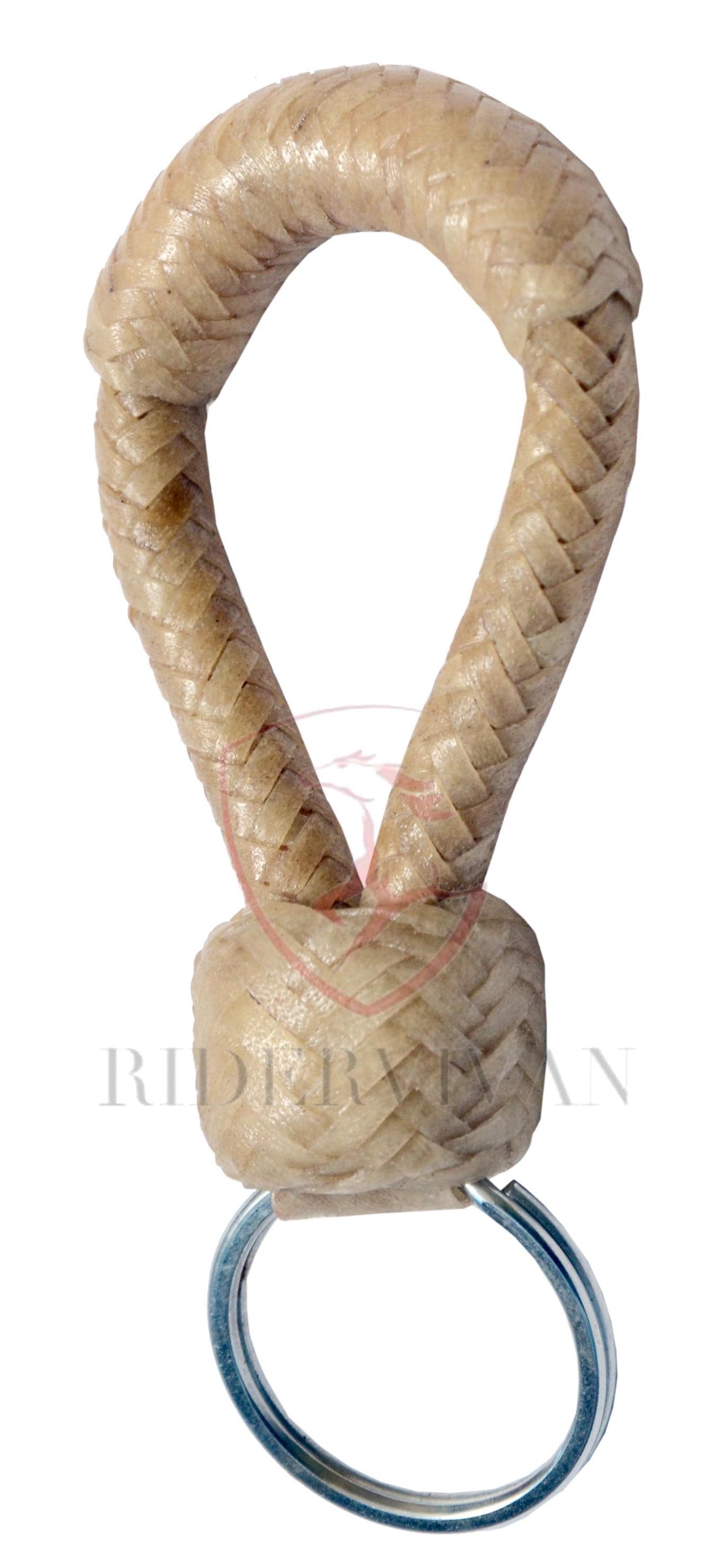 Handmade Braided Natural Rawhide Keychain