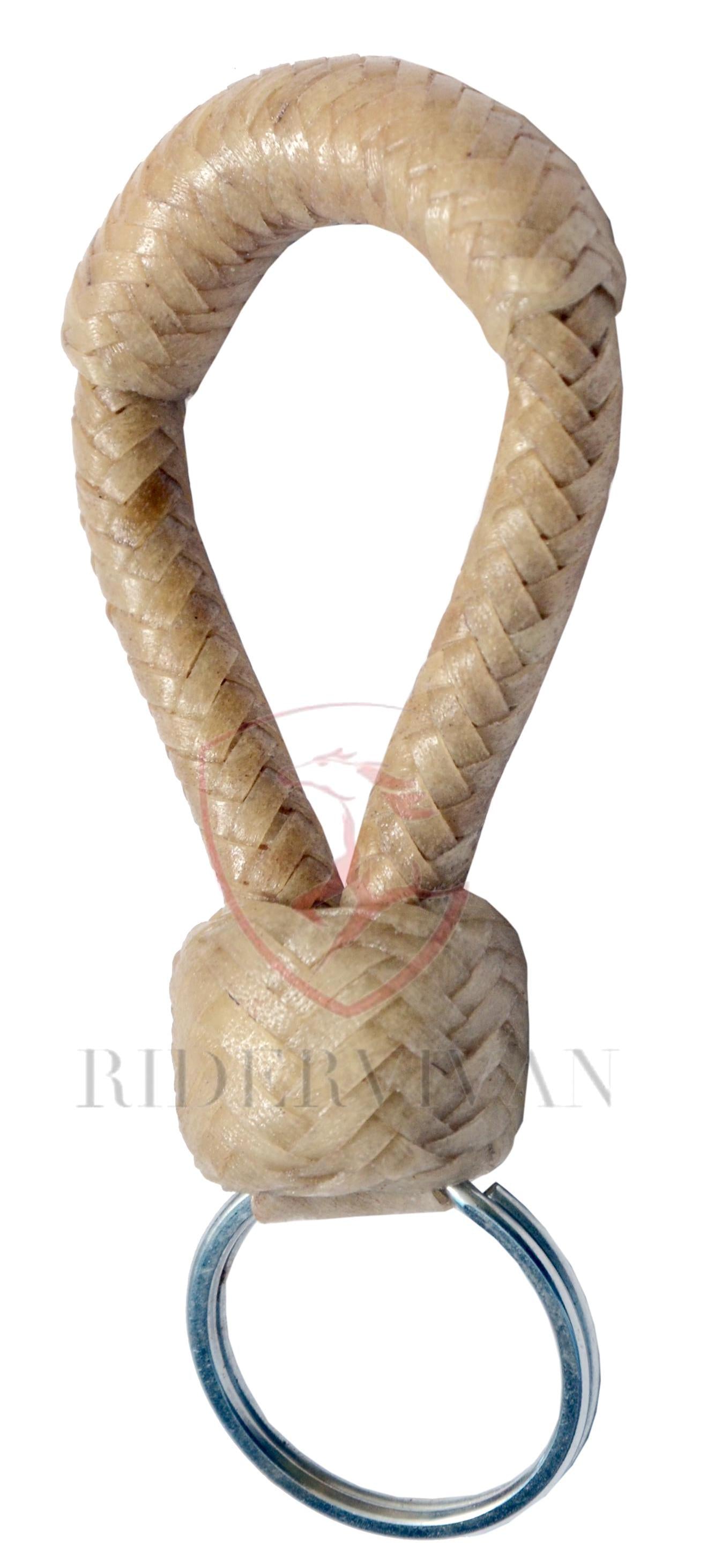 Handmade Braided Natural Rawhide Keychain