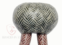 Horse Bosal Cherry & Black Cow Rawhide, 40 Plaits Bosal, Horse Hackmore 5/8" Thickness, High-Quality Handmade Bosal.