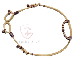Hand-crafted headstall, Western Horse Headstall, Natural Rawhide Braided One-ear Headstall  With Chestnut Cherry Knot.
