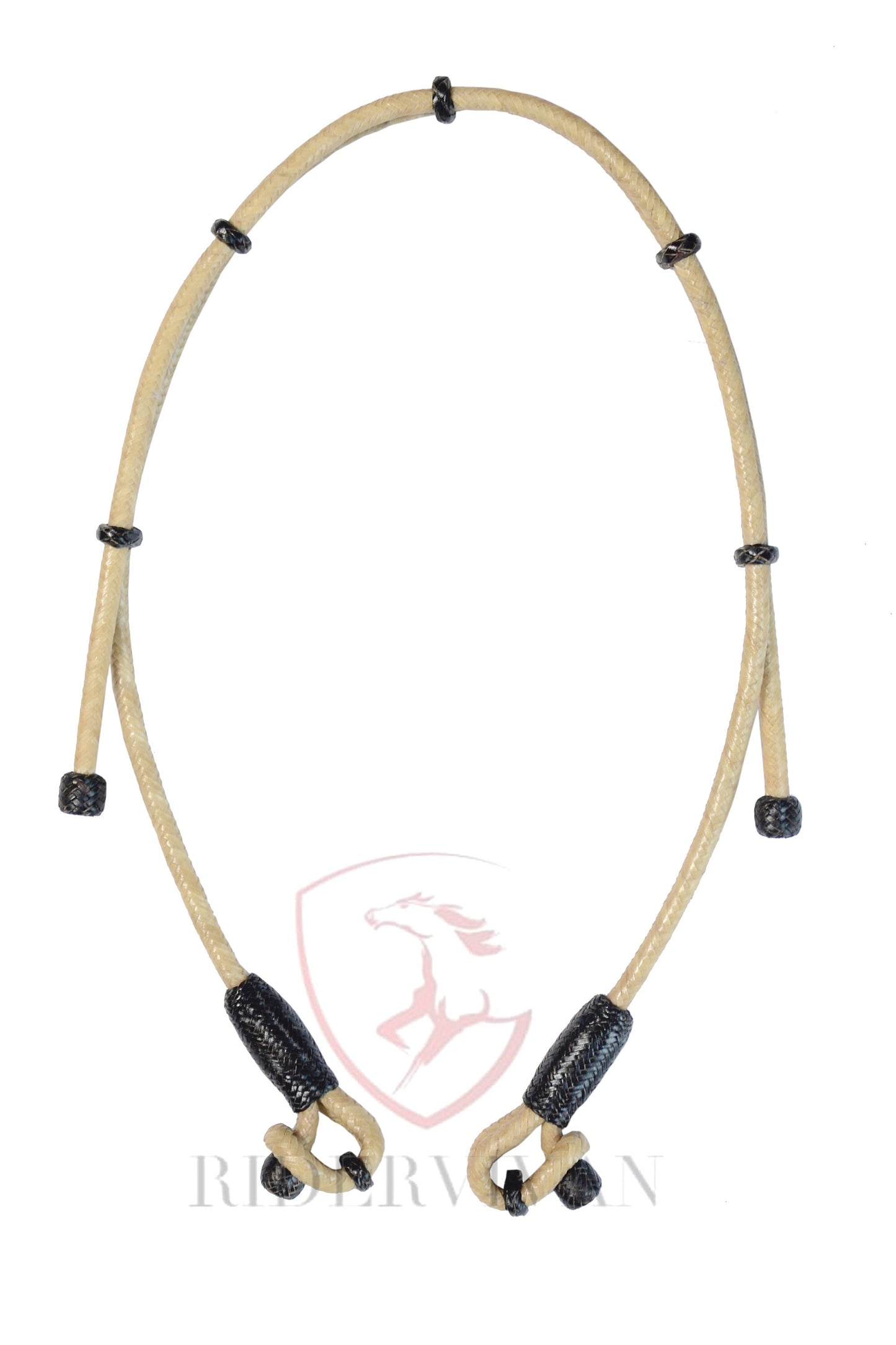 Handmade Bosal Set, Rawhide Bosal Set 40 Plaits, Bosal Set Natural & Dark Brown, Bosal Set Brown Nylon Mecate Reins.