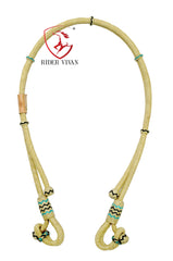 Handmade Bosal Set 40 Plaits, Bosal Set Natural Rawhide & Black/Turquoise Weaving With Hanger.
