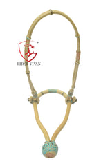 Handmade Bosal Set 40 Plaits, Bosal Set Natural Rawhide & Black/Turquoise Weaving With Hanger.