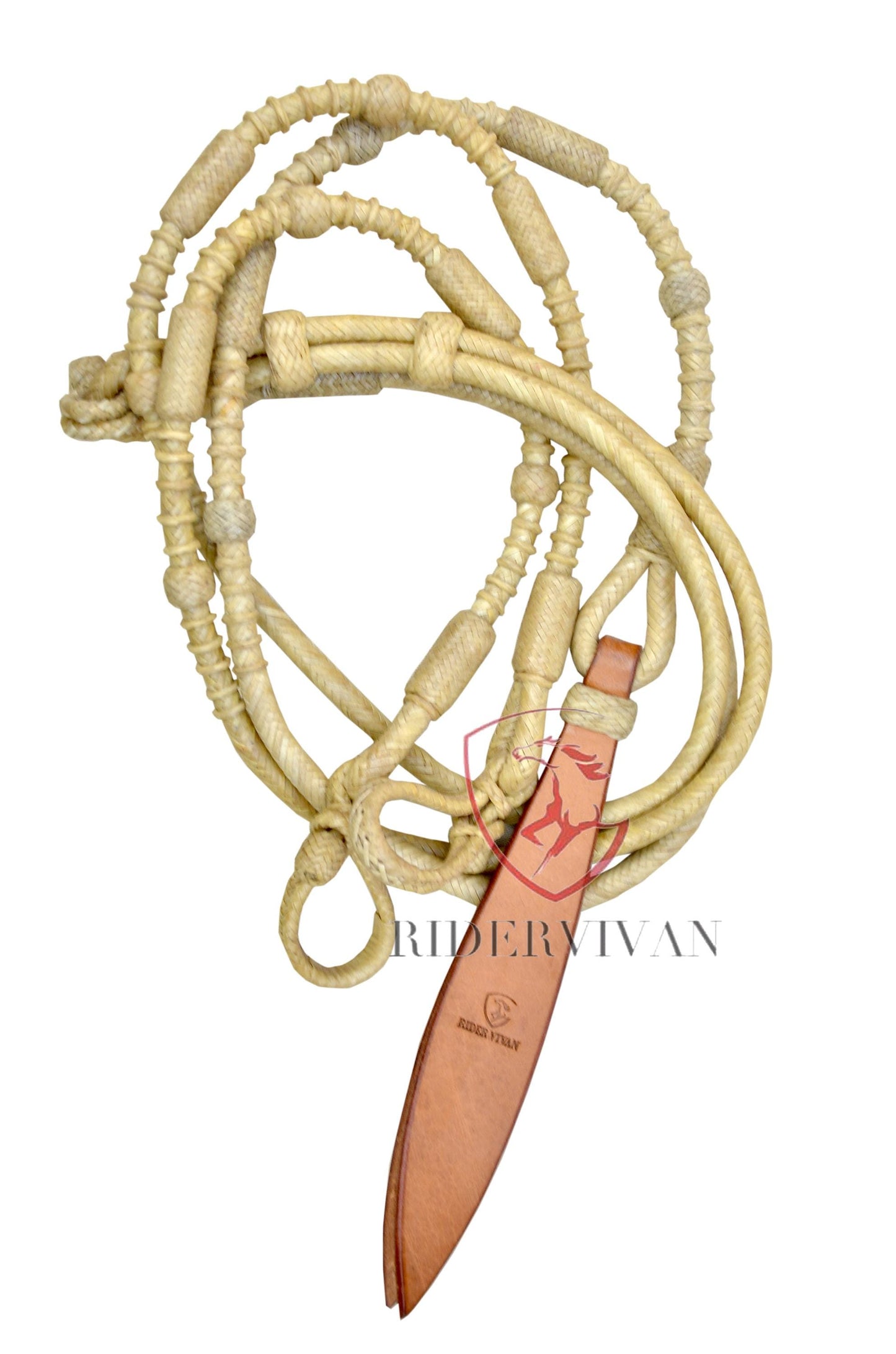 COMBO OFFER! Black/Red Rawhide Bosal & Natural Rawhide Romal Reins