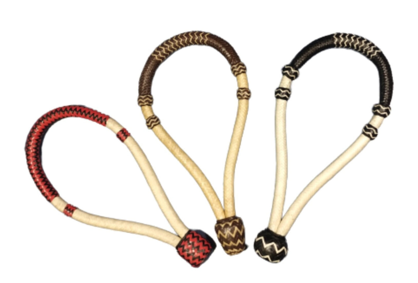 Complete 3-Piece Bosal Kit: Enhance Your Horsemanship, Rawhide Bosal set 6/8″ Thick, Multicolor Hackamore.