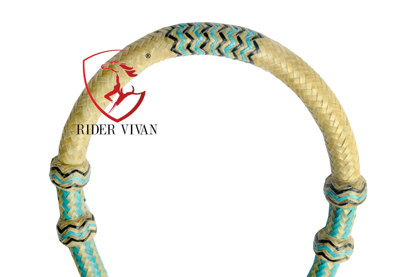 COMBO OFFER! Turquoise And Natural Designer Bosal & Natural Rawhide Romal Reins