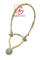 Handmade Bosal Set 40 Plaits, Bosal Set Natural Rawhide & Black/Turquoise Weaving With Hanger.