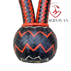 Western Horse Bosal, Black & Red Rawhide Hackamore, 24 Plaits Braided Bosal.