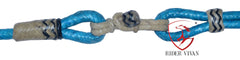 Romal Reins, Romal Reins Turquoise Rawhide With Reins Connectors, Specially Hand-Crafted Braided Reins.