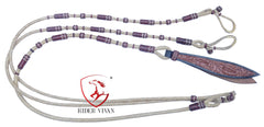 Romal Reins, Romal Reins Natural Rawhide, 55" With Reins Connectors, Specially Hand-Crafted Braided Reins.
