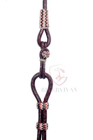 Romal Reins California Style, Romal Reins Dark Cherry, 20 plaits Romal Reins, Romal Reins Regular 55" With Reins Connectors.