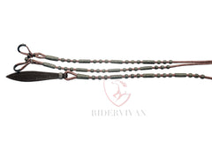 Hand-Braided High-Quality Romel Reins 20 Plaits Romal Reins Chestnut Cherry & Black Cow Rawhide, Sale For Only Romal Reins.
