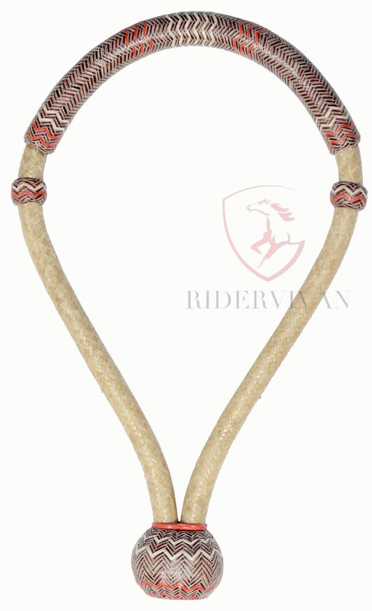 Handmade Bosal, Natural & Cherry Rawhide Bosal, 40 Plaits Horse Bosal.