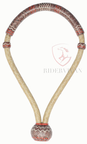 Handmade Bosal, Natural & Cherry Rawhide Bosal, 40 Plaits Horse Bosal.