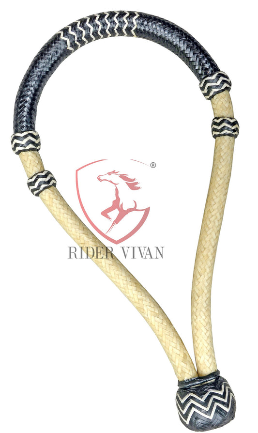 Hand-crafted Horse Bosal, Horse Bosal Natural & Black Rawhide, 24 Plaits Bosal, Western Horse Bosal.