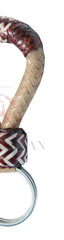 Designer Handmade Braided KeyChain, Natural Rawhide & Cherry Red Pattern keyChain.