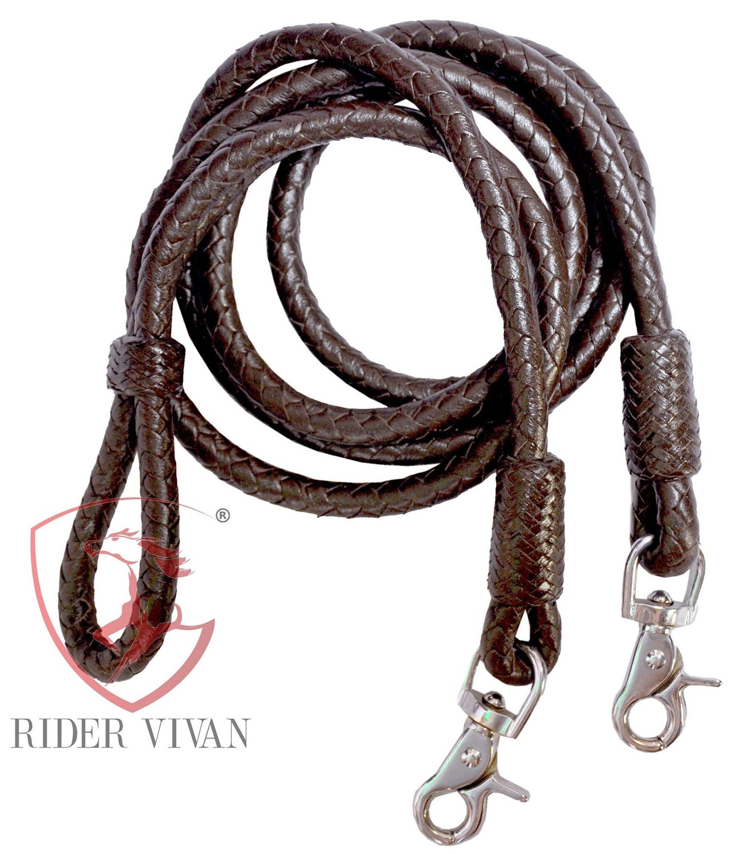 Hand Braided Roping Reins, Western Roping Rein, 8 Plites Dark Brown Roping Reins, Softy Braided Roping Reins, Roping Rein with Trigger Snap.