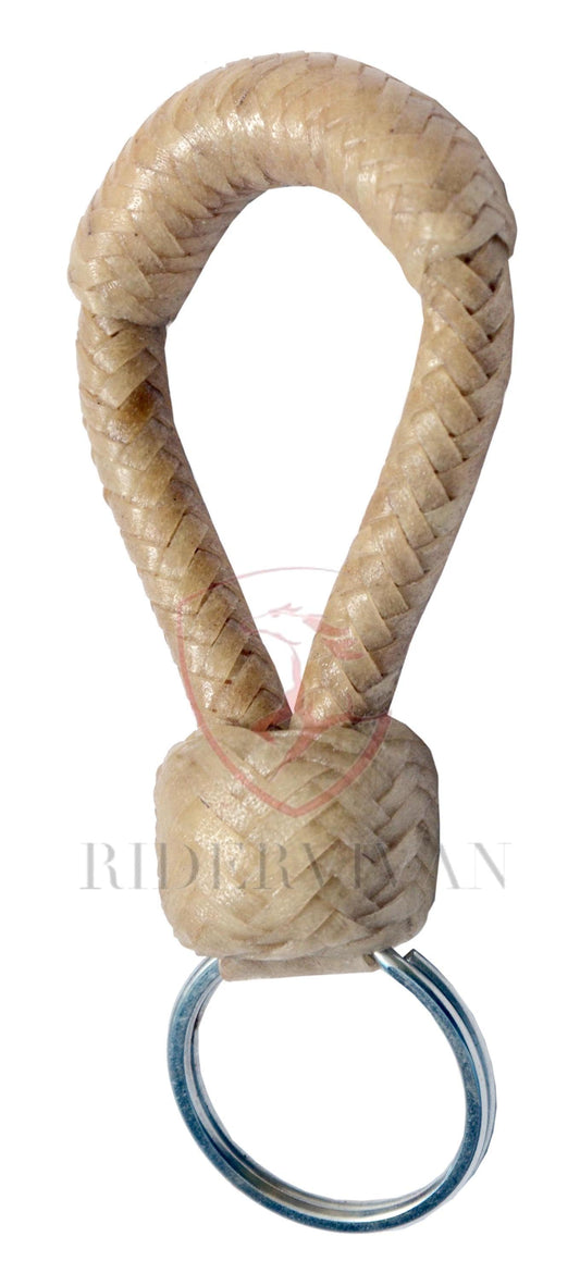Handmade Braided Natural Rawhide Keychain