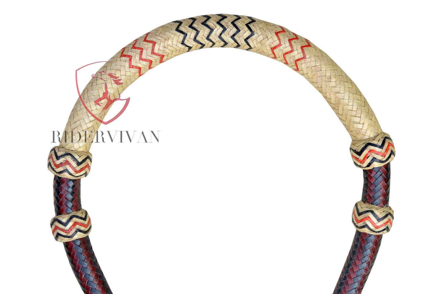 Horse Bosal Black & Cherry, 24 Plaits Rawhide Bosal, Hand-crafted Bosal, Western Bosal For horse training,
