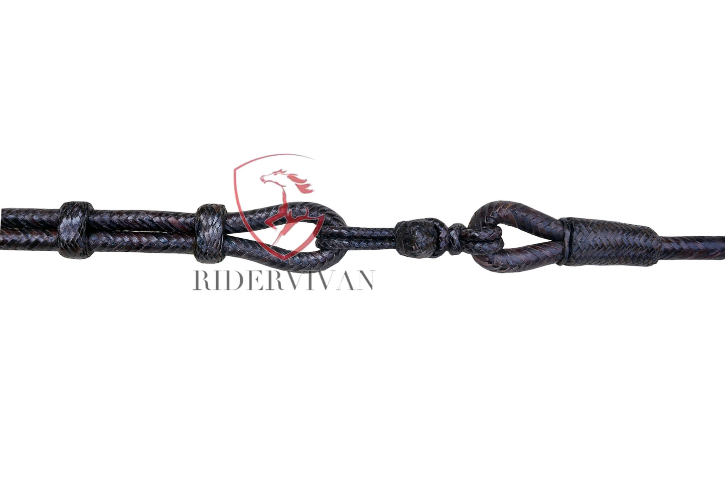 20 Plaits Romal Reins, Hand Braided High-Quality Romal Reins, Romal Reins Dark Brown Cow Rawhide.