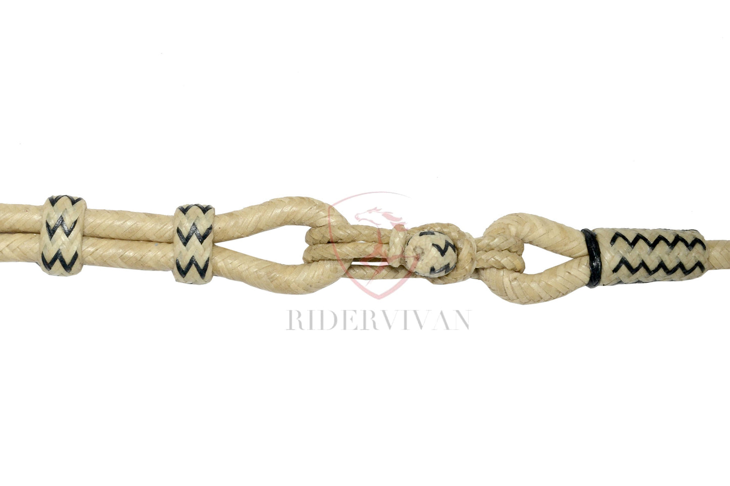Specially Hand-Braided Reins, California Style 20 plaits Regular Romal Reins Natural 55" With Reins Connectors.