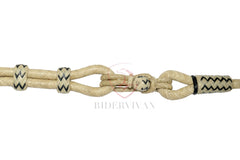 Specially Hand-Braided Reins, California Style 20 plaits Regular Romal Reins Natural 55" With Reins Connectors.