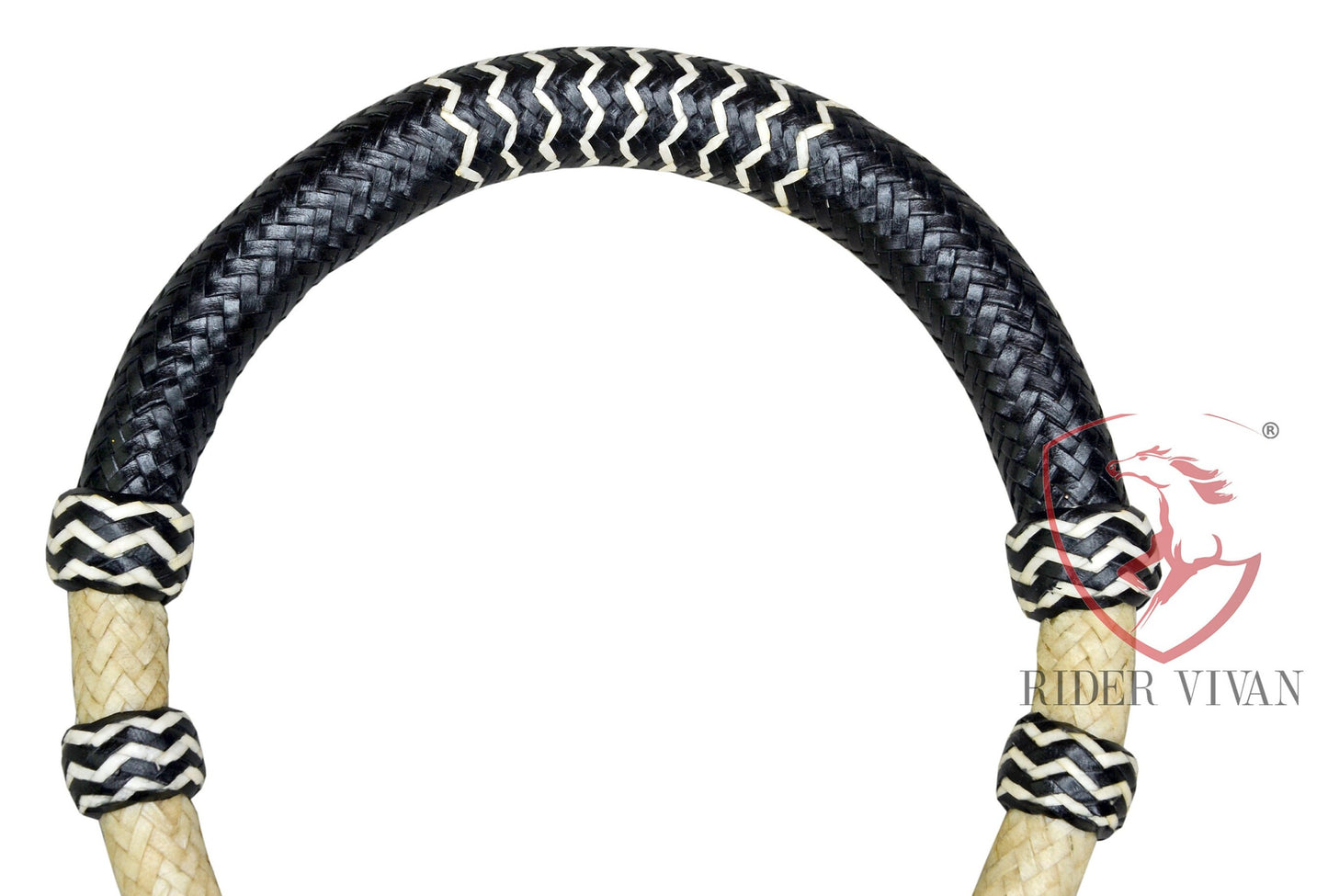 Hand-crafted Horse Bosal, Horse Bosal Natural & Black Rawhide, 24 Plaits Bosal, Western Horse Bosal.