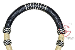 Hand-crafted Horse Bosal, Horse Bosal Natural & Black Rawhide, 24 Plaits Bosal, Western Horse Bosal.