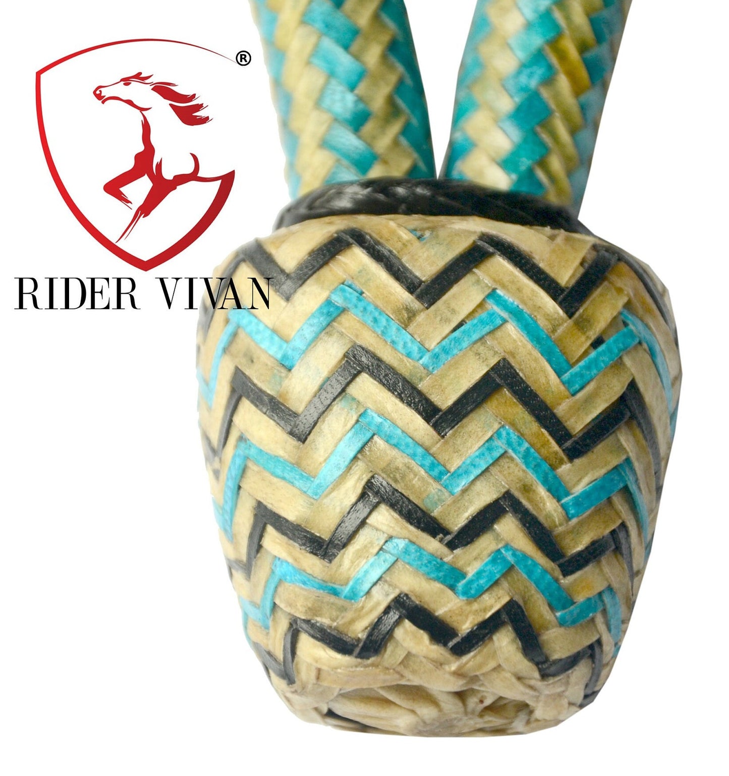 Hand-crafted Bosal, Horse Bosal Natural & Turquoise, 28 Plaits Rawhide Bosal, 5/8" Thickness High-Quality Bosal, Sale For Only Bosal