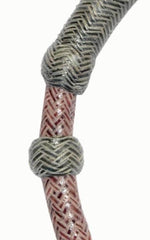 Horse Bosal Cherry & Black Cow Rawhide, 40 Plaits Bosal, Horse Hackmore 5/8" Thickness, High-Quality Handmade Bosal.