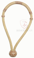 40 Plaits  Rawhide Natural & Cherry Red Bosal Set, 5/8" Western Bosal Set, Bosal Set With Horse Hair Mecate Reins, High Quality Bosal Set.