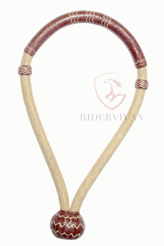 Hand-crafted Horse Bosal, Natural & Chestnut Cherry Rawhide Bosal, 40 Plaits Bosal,  5/8" Thickness High-Quality Bosal