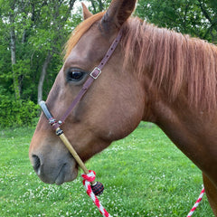 Hand-crafted Horse Bosal, Natural & Chestnut Cherry Rawhide Bosal, 40 Plaits Bosal,  5/8" Thickness High-Quality Bosal