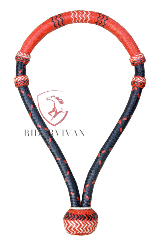 Horse Bosal Black & Red, 24 Plaits Rawhide Bosal, Hand-crafted Hackmore, Western Bosal For horse training,