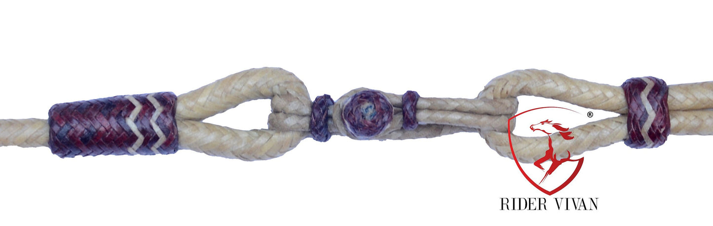 Romal Reins, Romal Reins Natural Rawhide, 55" With Reins Connectors, Specially Hand-Crafted Braided Reins.