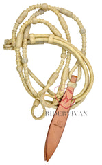 Romal Reins California Style, 16 plaits Rommel Reins, Full Natural Romal Reins, Reins 55" With Connectors, Hand-Braided Horse Romel Reins.