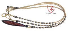 New Hand Braided Natural Rawhide Show Romel Romal Reins, Horsetack Natural & Brown Romal Reins.