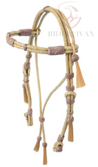 Romel Reins 20 plait With Rawhide Headstall Set, Regular 55" Rawhide Romal Reins, Chestnut Cherry Rawhide Romal Reins With Headstall Set.