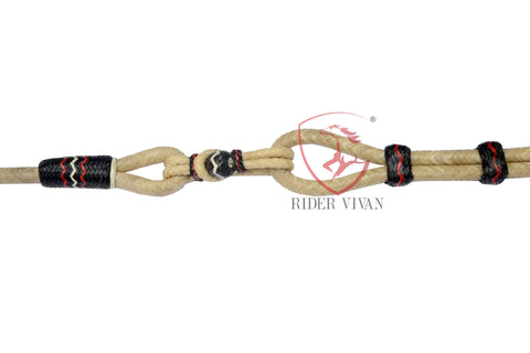 Romal Reins Natural & Black, Romal Reins 20 plait, Romal Reins Regular 55", Romal Reins with reins connectors, High-Quality Romel reins.