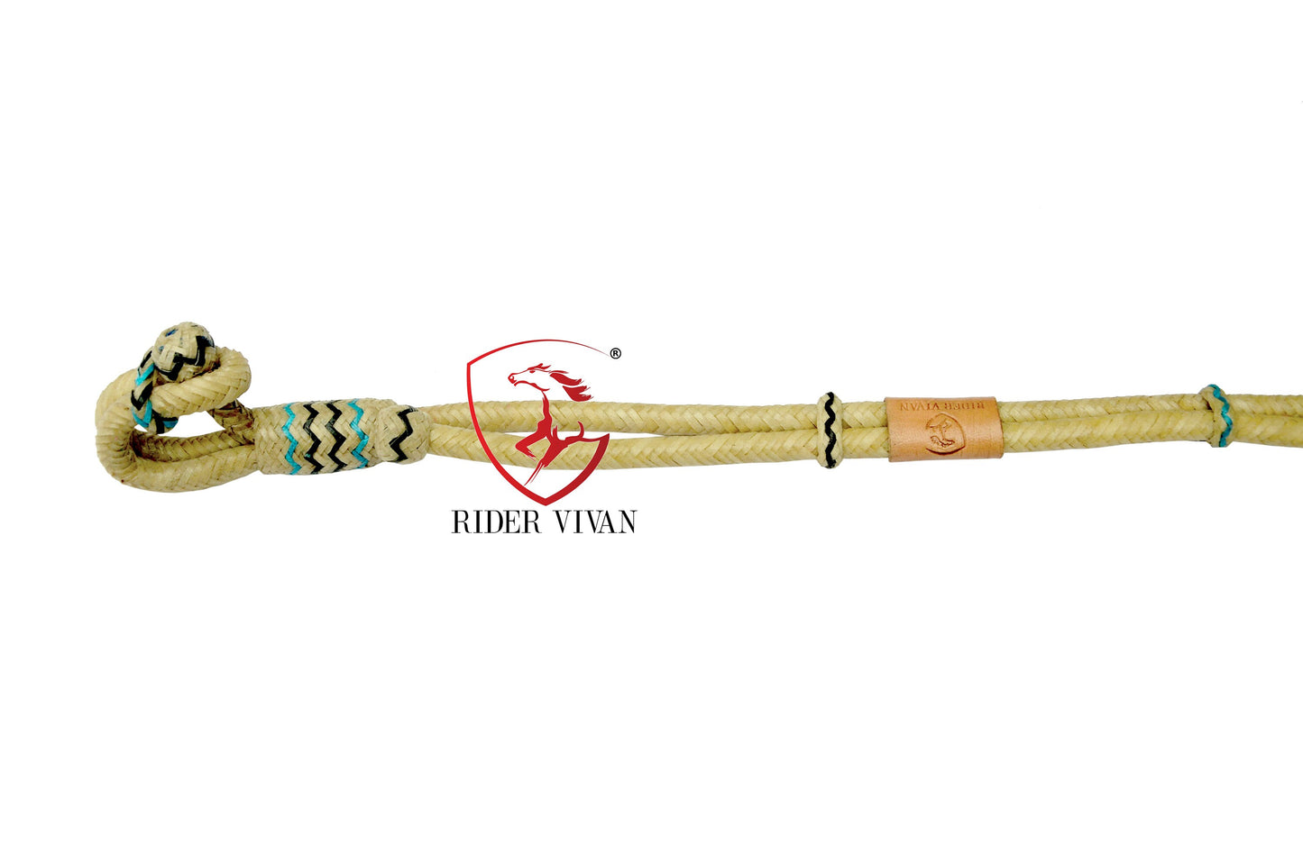 Handmade Bosal Set 40 Plaits, Bosal Set Natural Rawhide & Black/Turquoise Weaving With Hanger.