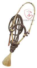 Handmade Bosal Set, Rawhide Bosal Set 40 Plaits, Bosal Set Natural & Dark Brown, Bosal Set Brown Nylon Mecate Reins.