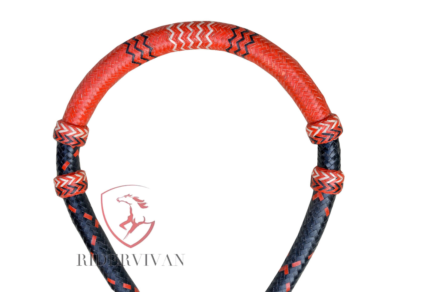 COMBO OFFER! Black/Red Rawhide Bosal & Natural Rawhide Romal Reins