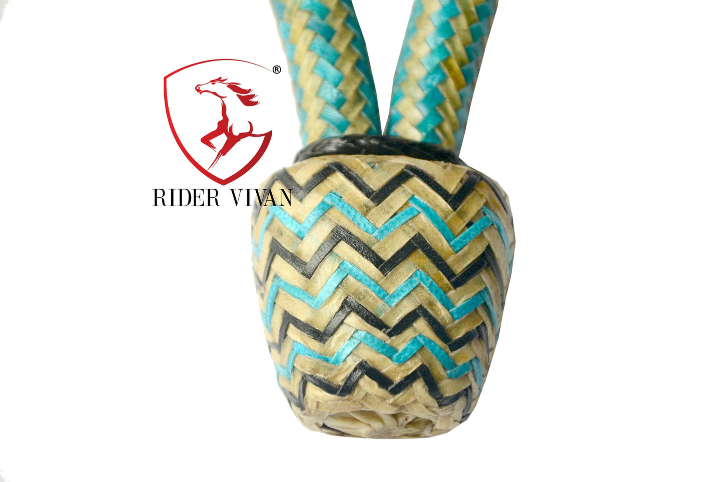 COMBO OFFER! Turquoise And Natural Designer Bosal & Natural Rawhide Romal Reins