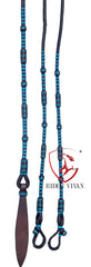 Romel Reins 10 plait, Western Romal Reins Regular 55", Brown Soft Leather Romal Reins, Romel Romal Reins with reins connectors.