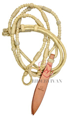 Romal Reins California Style, 16 plaits Rommel Reins, Full Natural Romal Reins, Reins 55" With Connectors, Hand-Braided Horse Romel Reins.