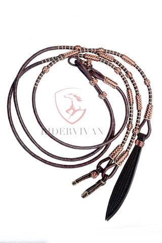 Romal Reins California Style, Romal Reins Dark Cherry, 20 plaits Romal Reins, Romal Reins Regular 55" With Reins Connectors.