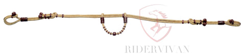 Hand-crafted headstall, Western Horse Headstall, Natural Rawhide Braided One-ear Headstall  With Chestnut Cherry Knot.