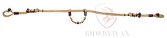 Hand-crafted headstall, Western Horse Headstall, Natural Rawhide Braided One-ear Headstall  With Chestnut Cherry Knot.