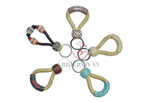 Designer KeyChains, Handmade KeyChains, Braided Mini Bosal  KeyChains. ( Set of 5 )