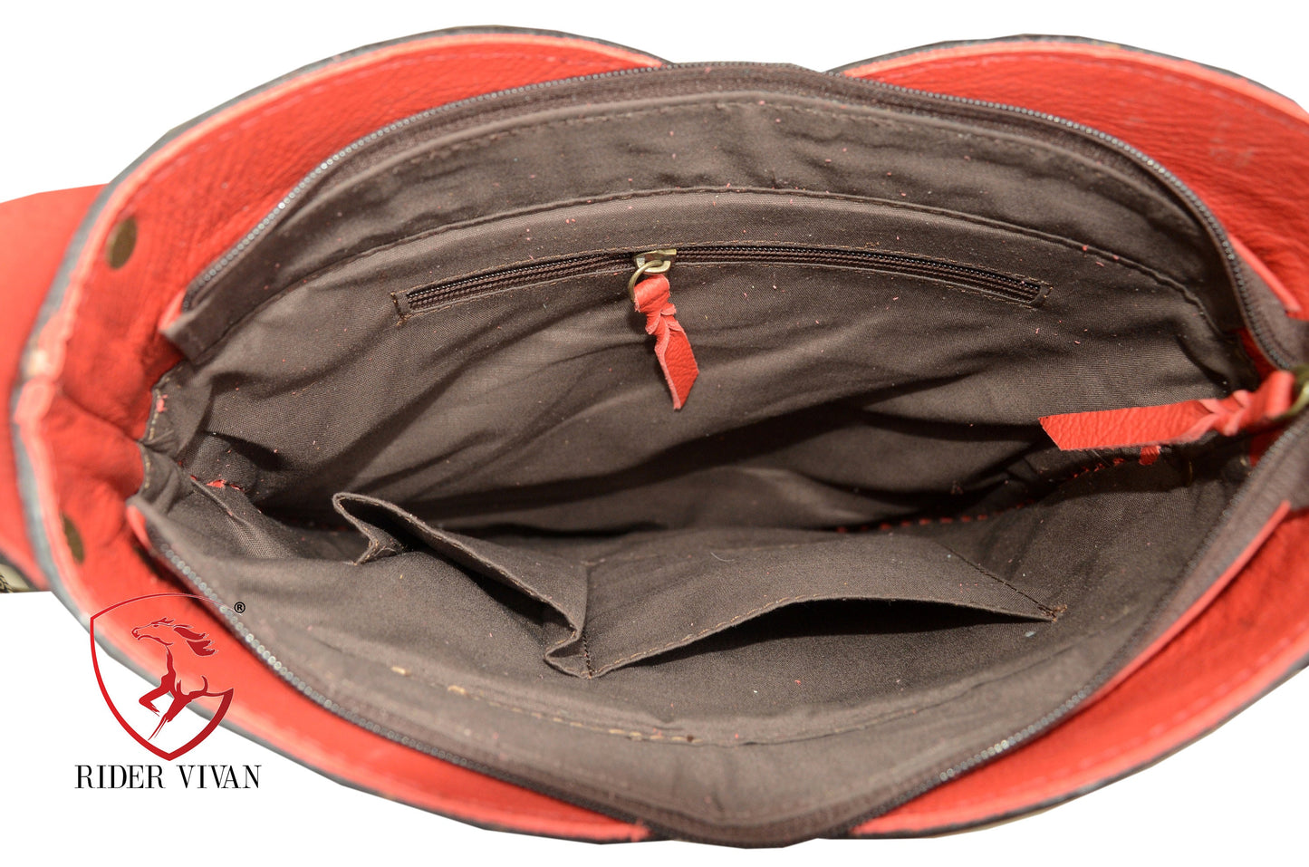 Western Bag Crossbody- Red Leather Fringe with Turquoise Stone & Hand Tooled Leather Bag.